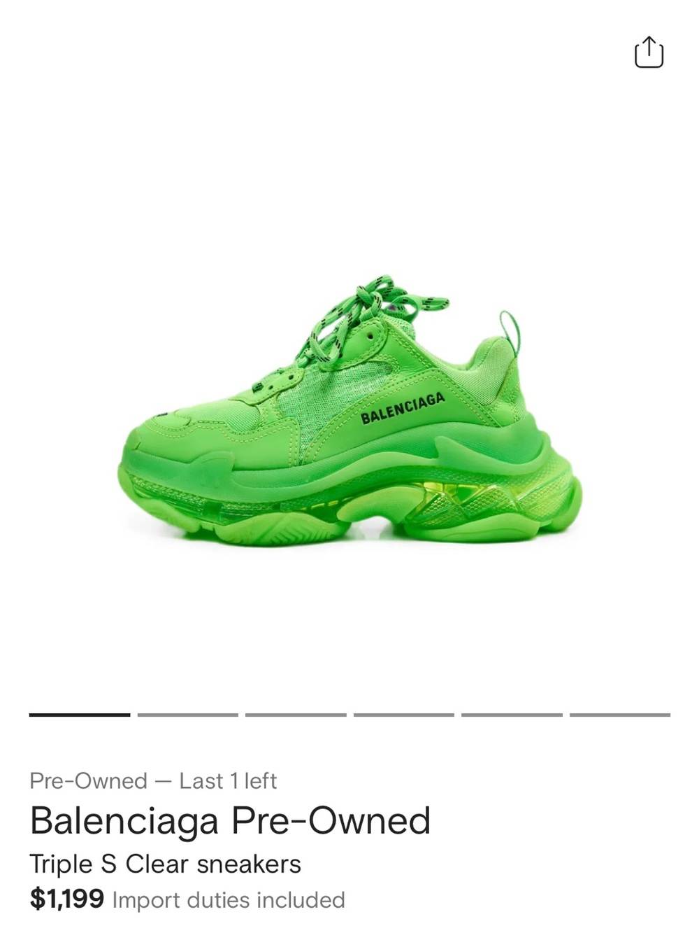 Balenciaga Triple S Clear Neon Green Sneakers